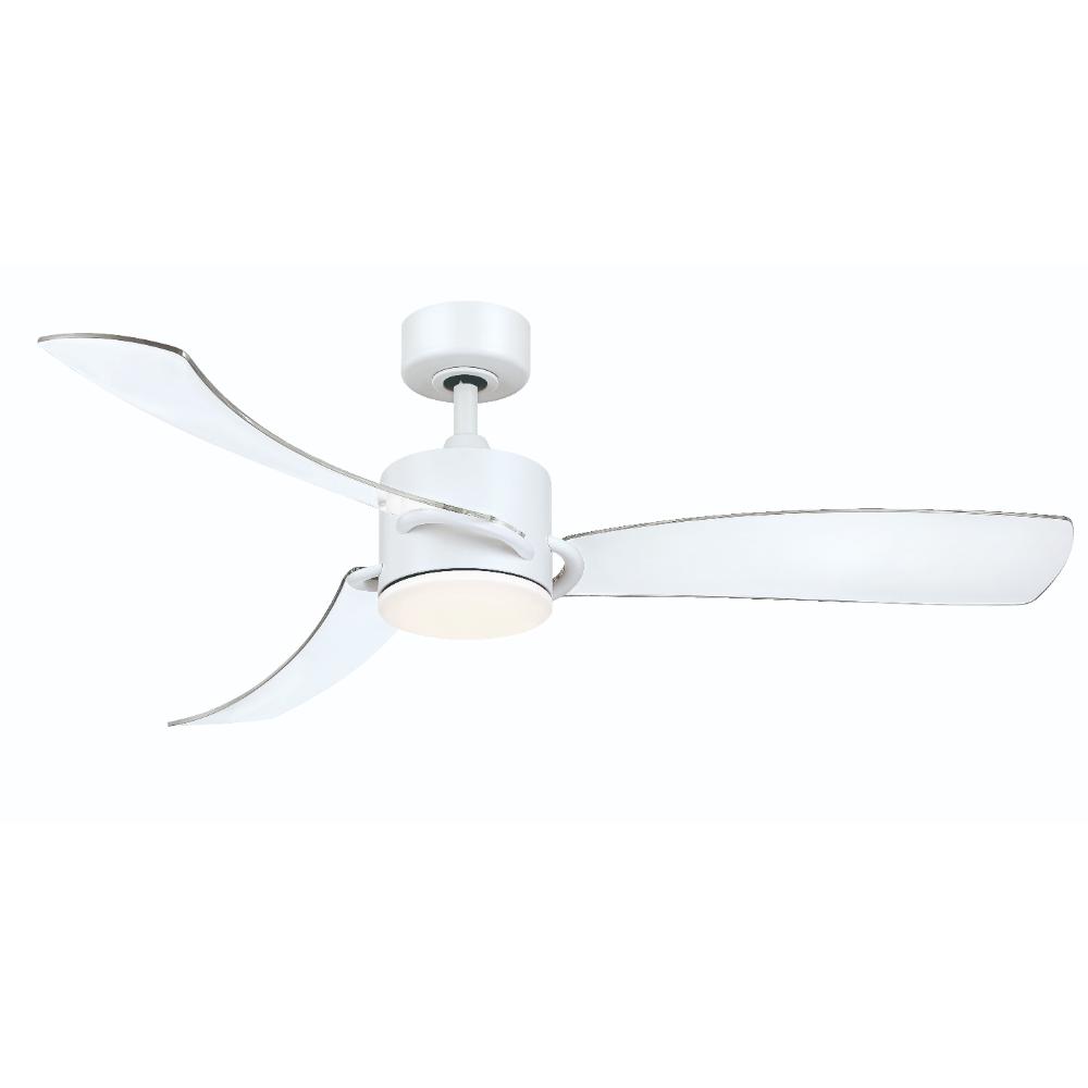 Fanimation FP8511MW SculptAire 52 inch Indoor/Outdoor Ceiling Fan with Clear Blade Set and LED Light Kit - Matte White