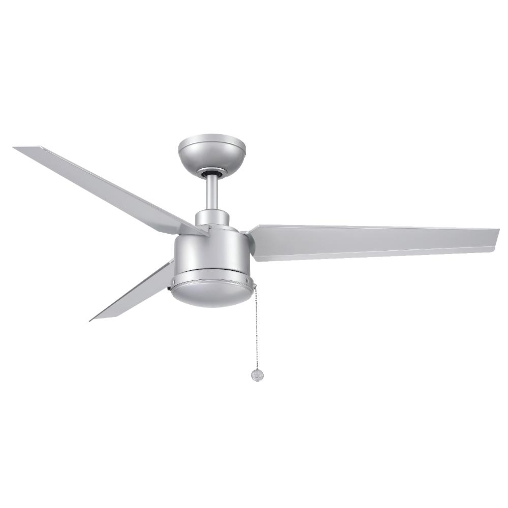 Fanimation FPD7617SLW PC/DC 52 inch Indoor/Outdoor Ceiling Fan with Silver Blades - Silver