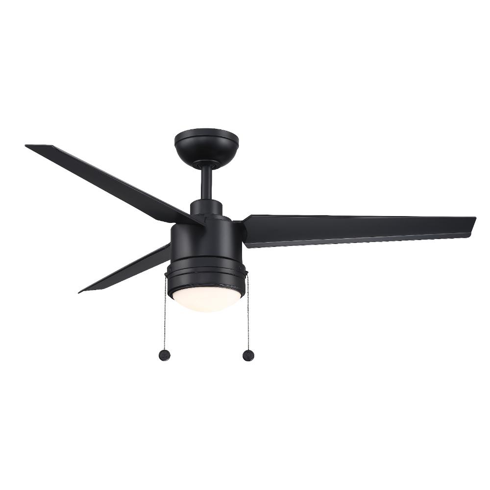 Fanimation FPD7619BLW PC/DC 52 inch Indoor/Outdoor Ceiling Fan with Black Blades and LED Light Kit - Black