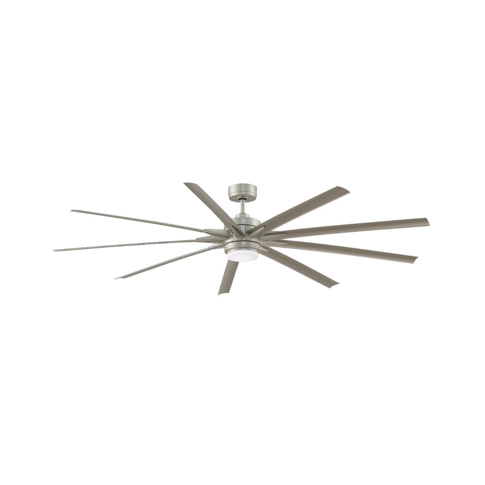Fanimation Odyn - 84 inch - Brushed Nickel with Brushed Nickel Blades and LED Light Kit Indoor/Outdoor Fan