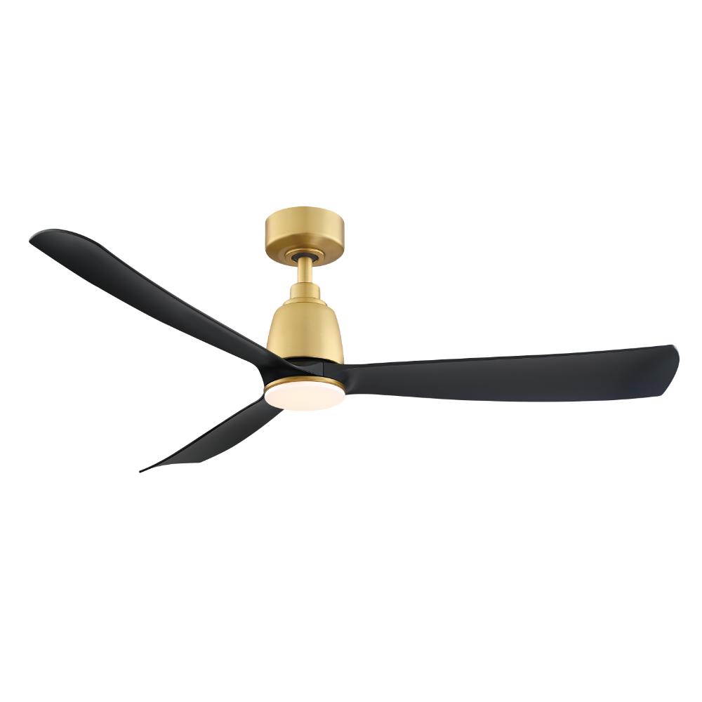 Fanimation FPD8534BSBL Kute 52 inch Indoor/Outdoor Ceiling Fan with Black Blades - Brushed Satin Brass
