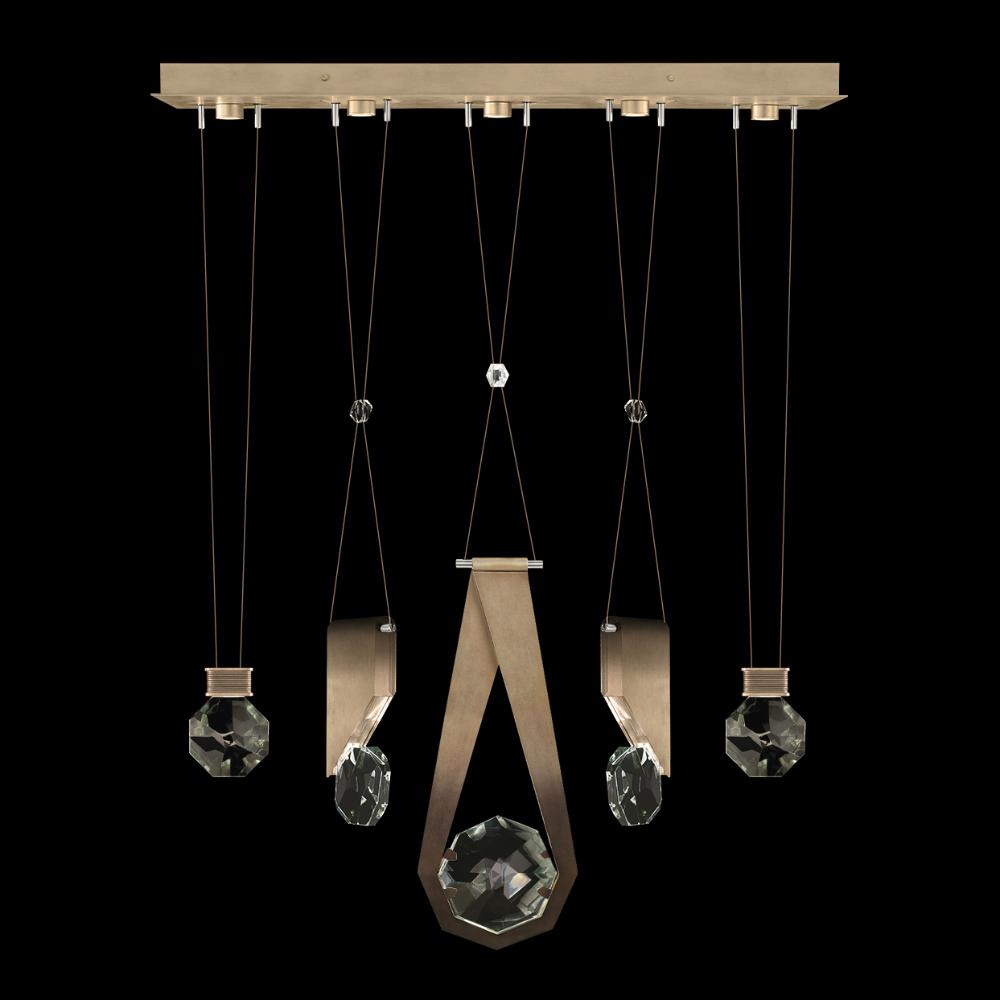 Fine Art Handcrafted Lighting 100006-3-11244 Aria 43"W Linear Pendant in Soft Ombre Bronze