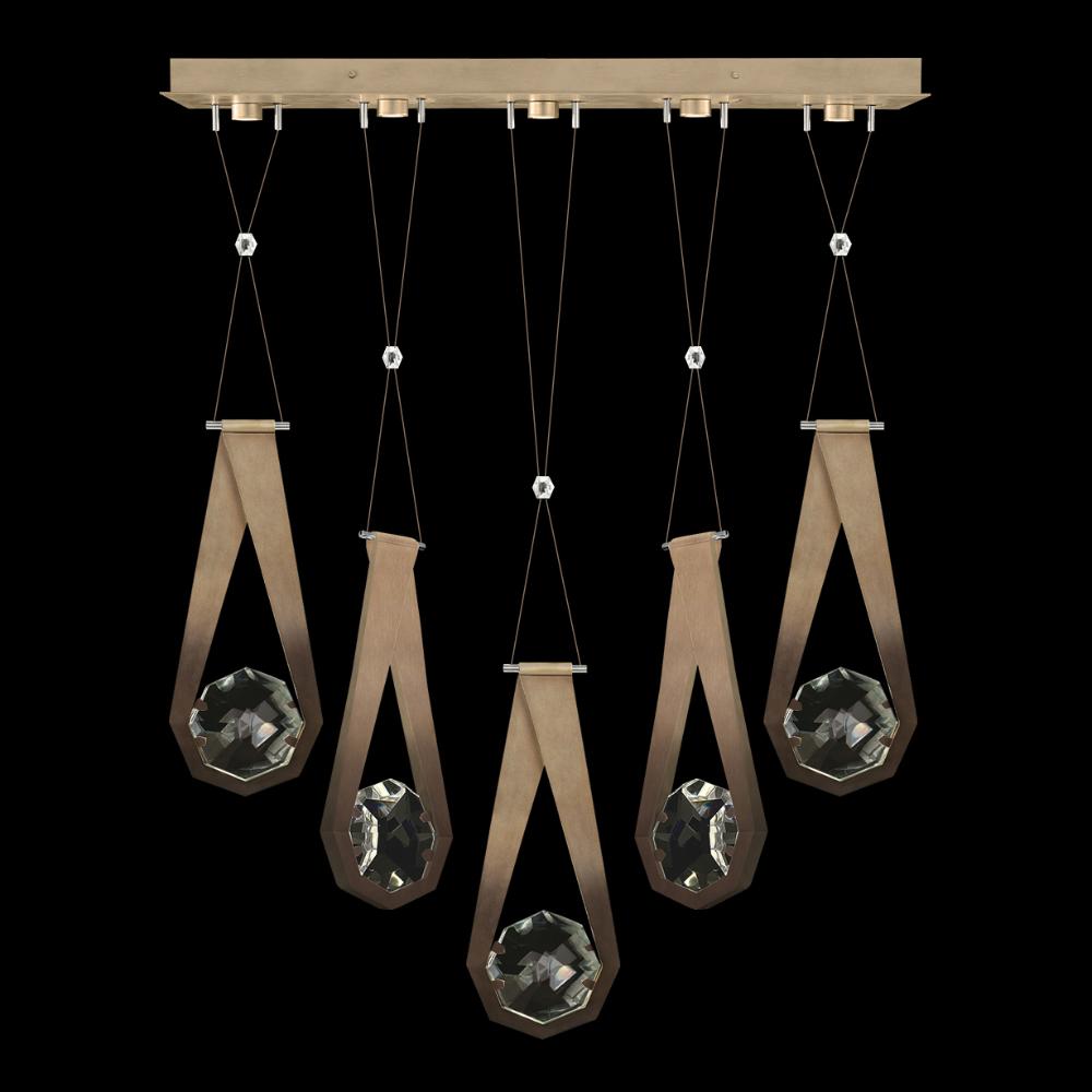Fine Art Handcrafted Lighting 100006-3-22222 Aria 43"W Linear Pendant in Soft Ombre Bronze