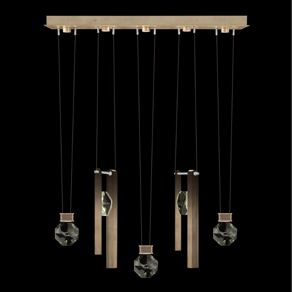 Fine Art Handcrafted Lighting 100006-3-33444 Aria 43"W Linear Pendant in Soft Ombre Bronze