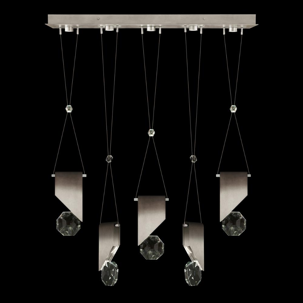 Fine Art Handcrafted Lighting 100006-4-11111 Aria 43"W Linear Pendant in Soft Ombre Silver