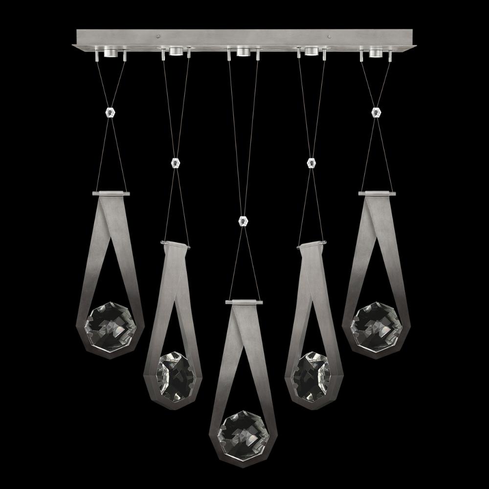 Fine Art Handcrafted Lighting 100006-4-22222 Aria 43"W Linear Pendant in Soft Ombre Silver