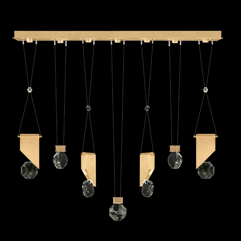 Fine Art Handcrafted Lighting 100007-5-1111444 Aria 60"W Linear Pendant in Brushed Gold
