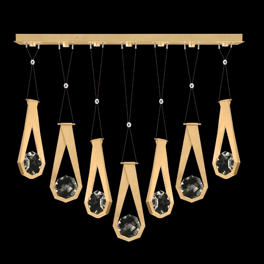 Fine Art Handcrafted Lighting 100007-5-2222222 Aria 60"W Linear Pendant in Brushed Gold