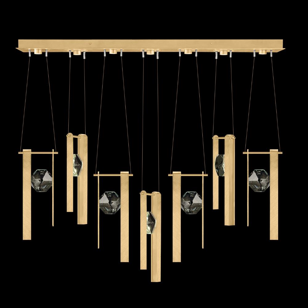 Fine Art Handcrafted Lighting 100007-5-3333333 Aria 60"W Linear Pendant in Brushed Gold