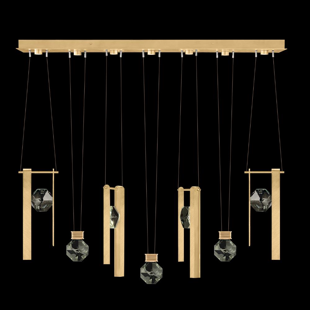 Fine Art Handcrafted Lighting 100007-5-3333444 Aria 60"W Linear Pendant in Brushed Gold