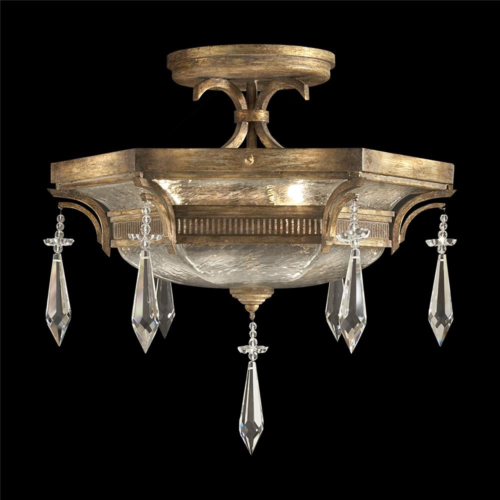 Fine Art Lamps 569840ST Monte Carlo 21" Round Semi-Flush Mount in Gold