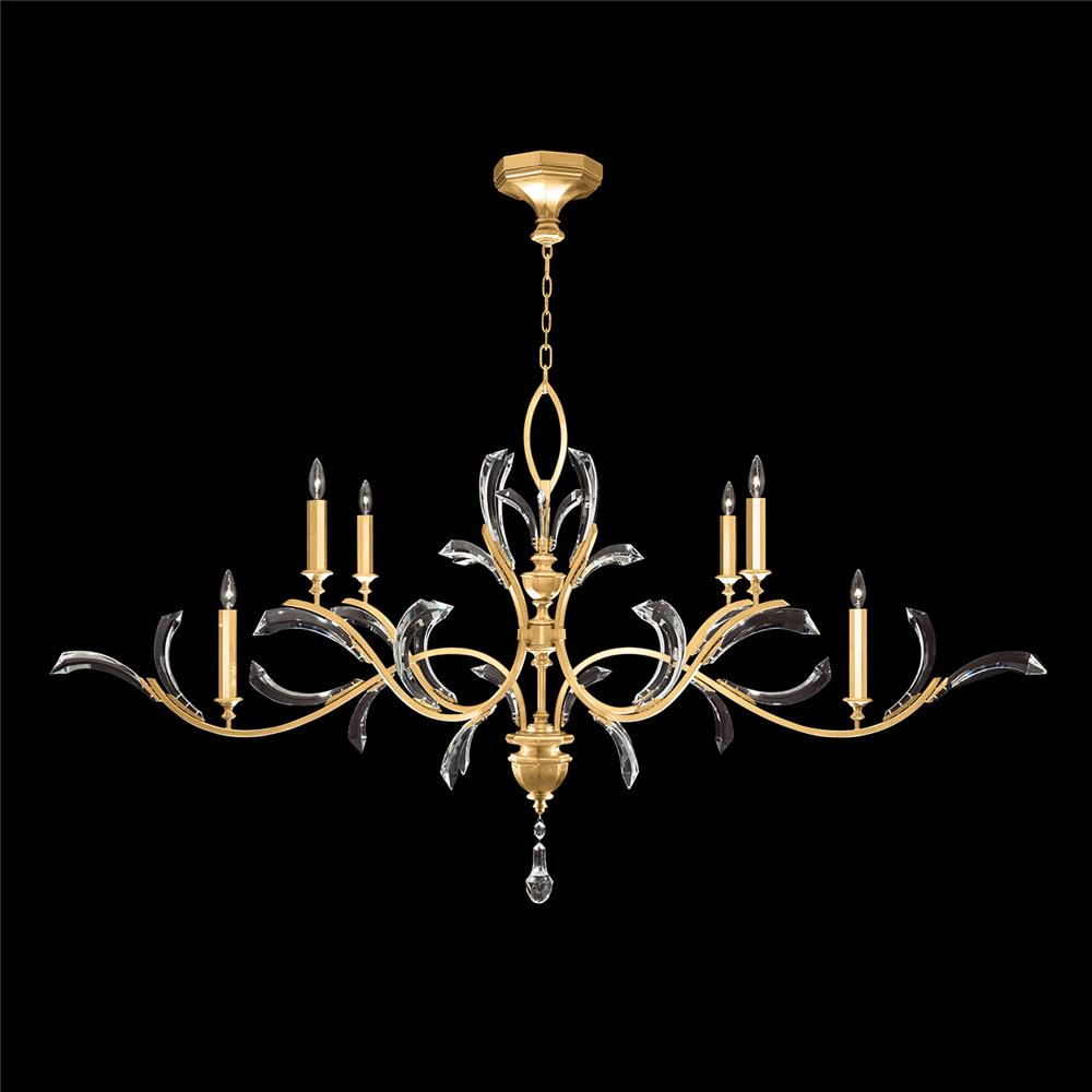 Fine Art Lamps 700840-SF3 Beveled Arcs 74" Oblong Chandelier in Gold Leaf