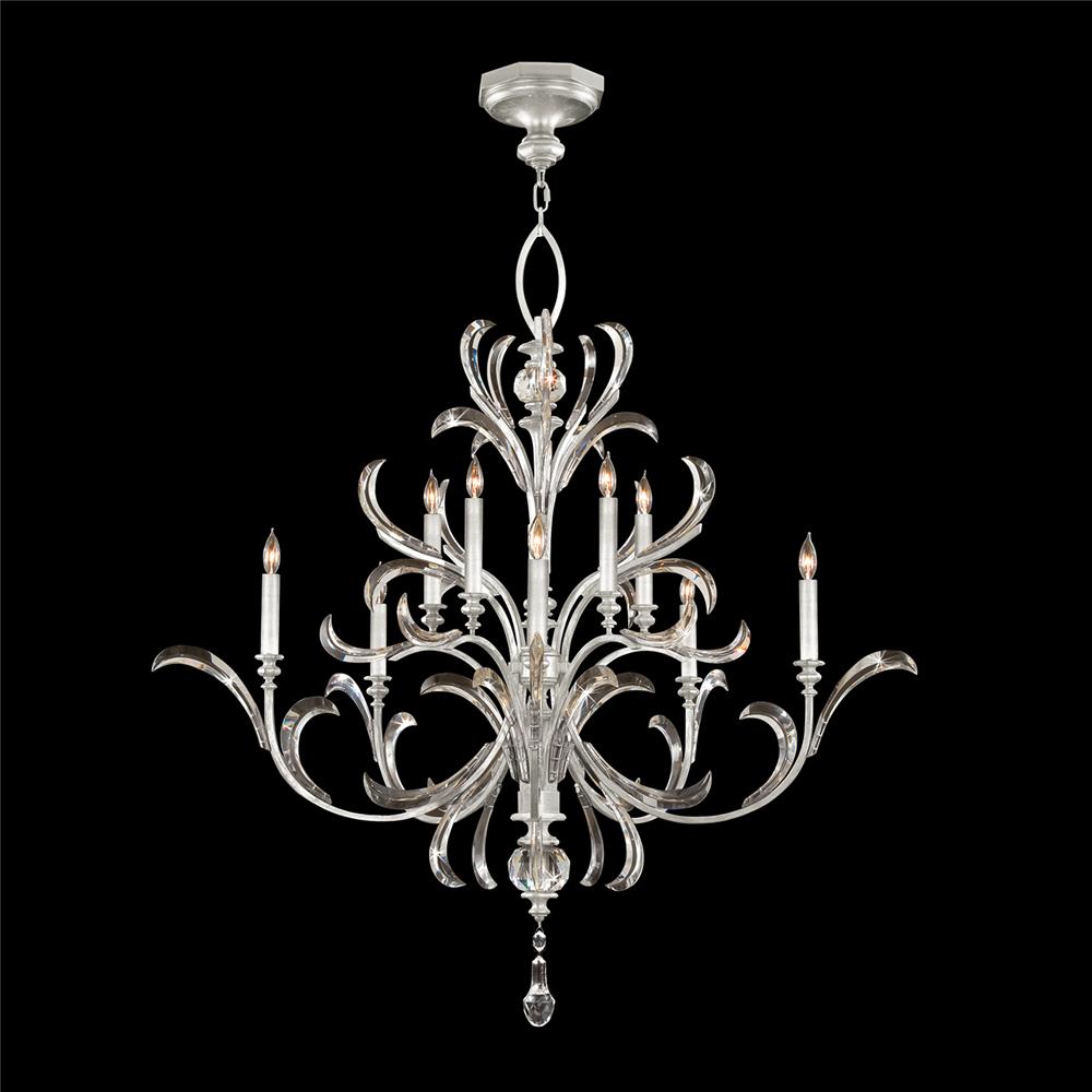 Fine Art Lamps 701340-SF4 Beveled Arcs 56" Round Chandelier in Silver Leaf
