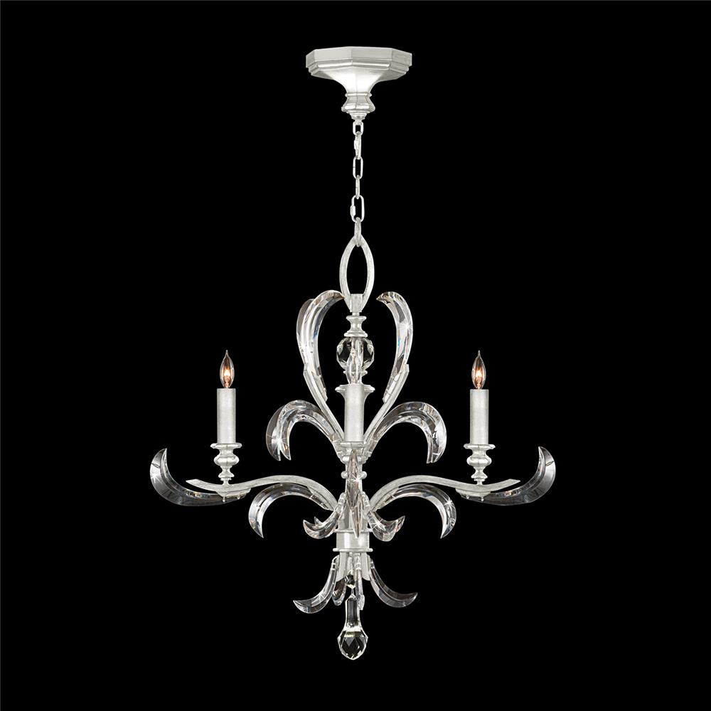 Fine Art Lamps 701540-SF4 Beveled Arcs 28" Round Chandelier in Silver Leaf