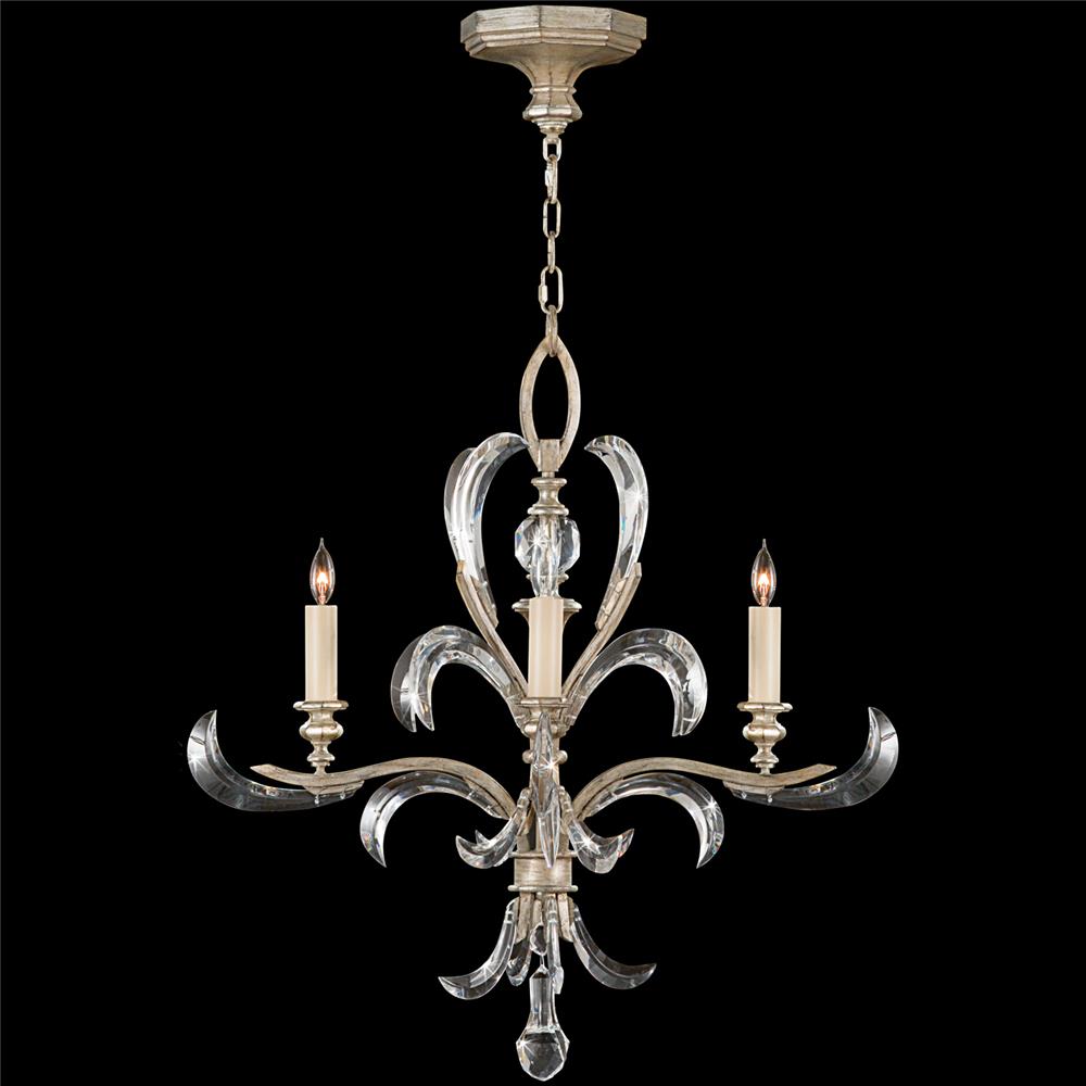 Fine Art Lamps 701540ST Beveled Arcs 28" Round Chandelier in Silver