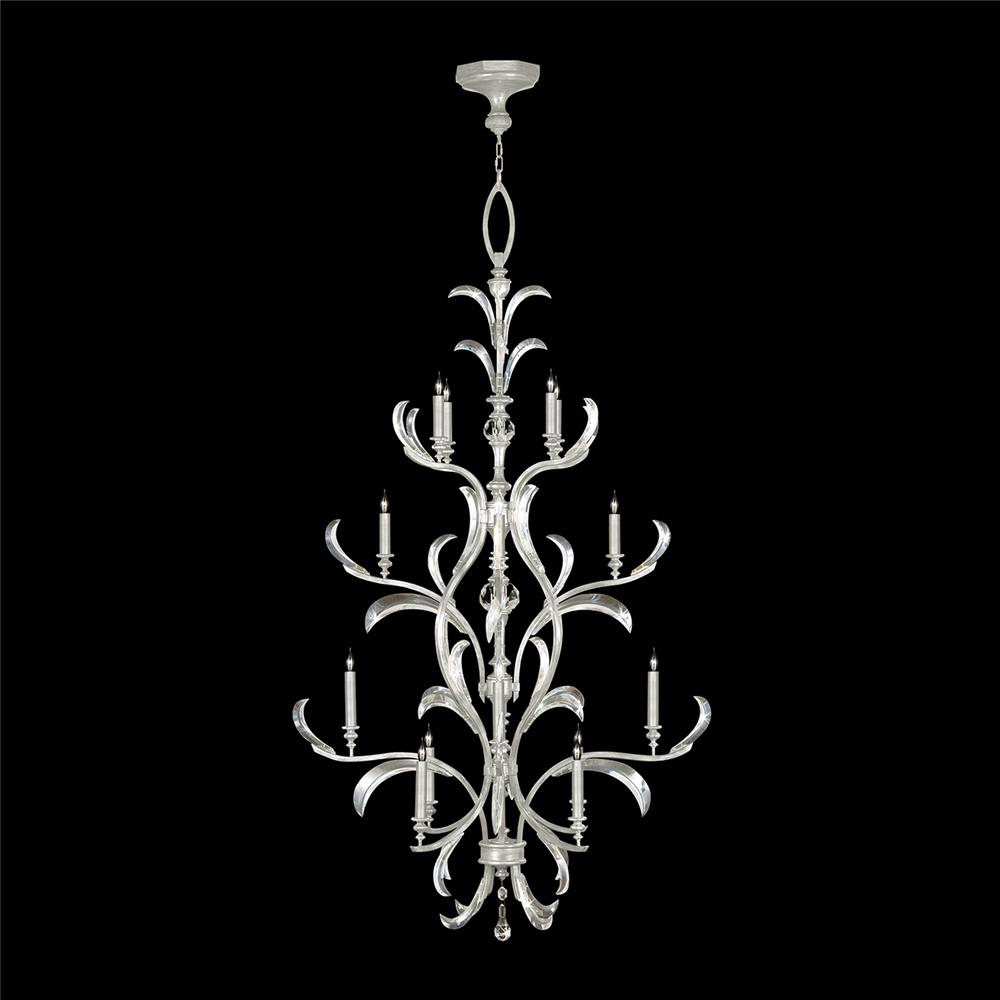 Fine Art Lamps 704040-SF4 Beveled Arcs 48" Round Chandelier in Silver Leaf