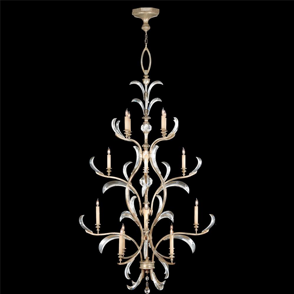 Fine Art Lamps 704040ST Beveled Arcs 48" Round Chandelier in Silver