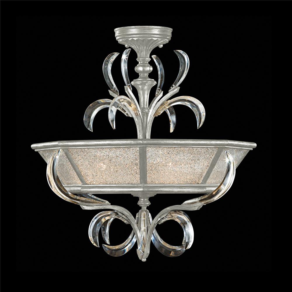 Fine Art Lamps 704340-SF4 Beveled Arcs 26" Round Semi-Flush Mount in Silver Leaf
