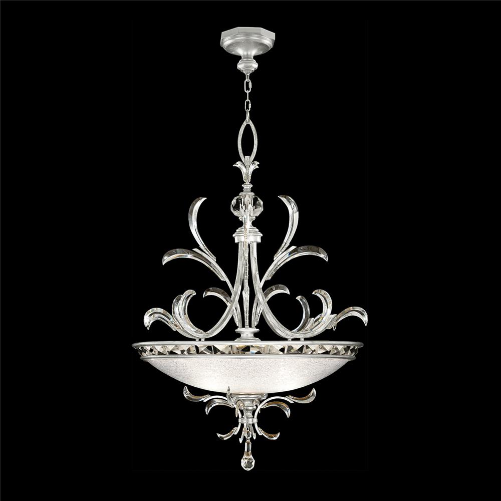 Fine Art Lamps 704440-SF4 Beveled Arcs 44" Round Pendant in Silver Leaf