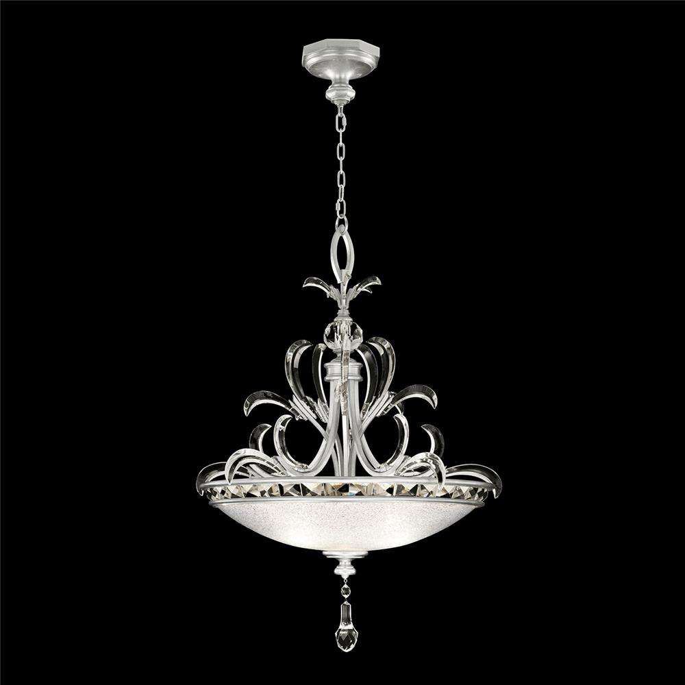 Fine Art Lamps 704540-SF4 Beveled Arcs 32" Round Pendant in Silver Leaf
