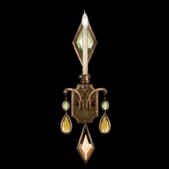 Fine Art Lamps 717850-1ST Encased Gems 29" Sconce in Bronze with Multi-colored Gems