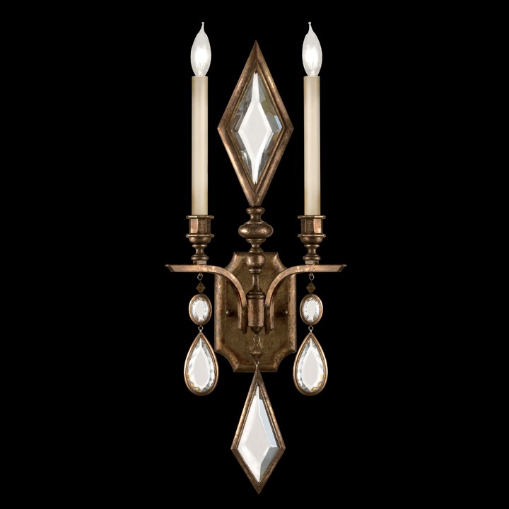 Fine Art Lamps 718150-3ST Encased Gems 29" Sconce in Bronze with Clear Crystal Gems