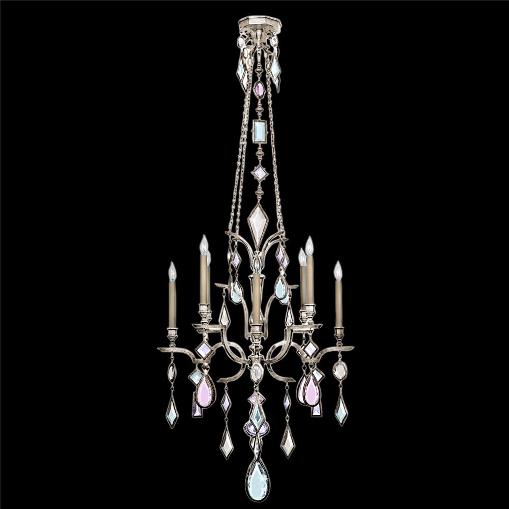 Fine Art Lamps 725440-1ST Encased Gems 31" Round Chandelier in Silver with Multi-Colored Gems
