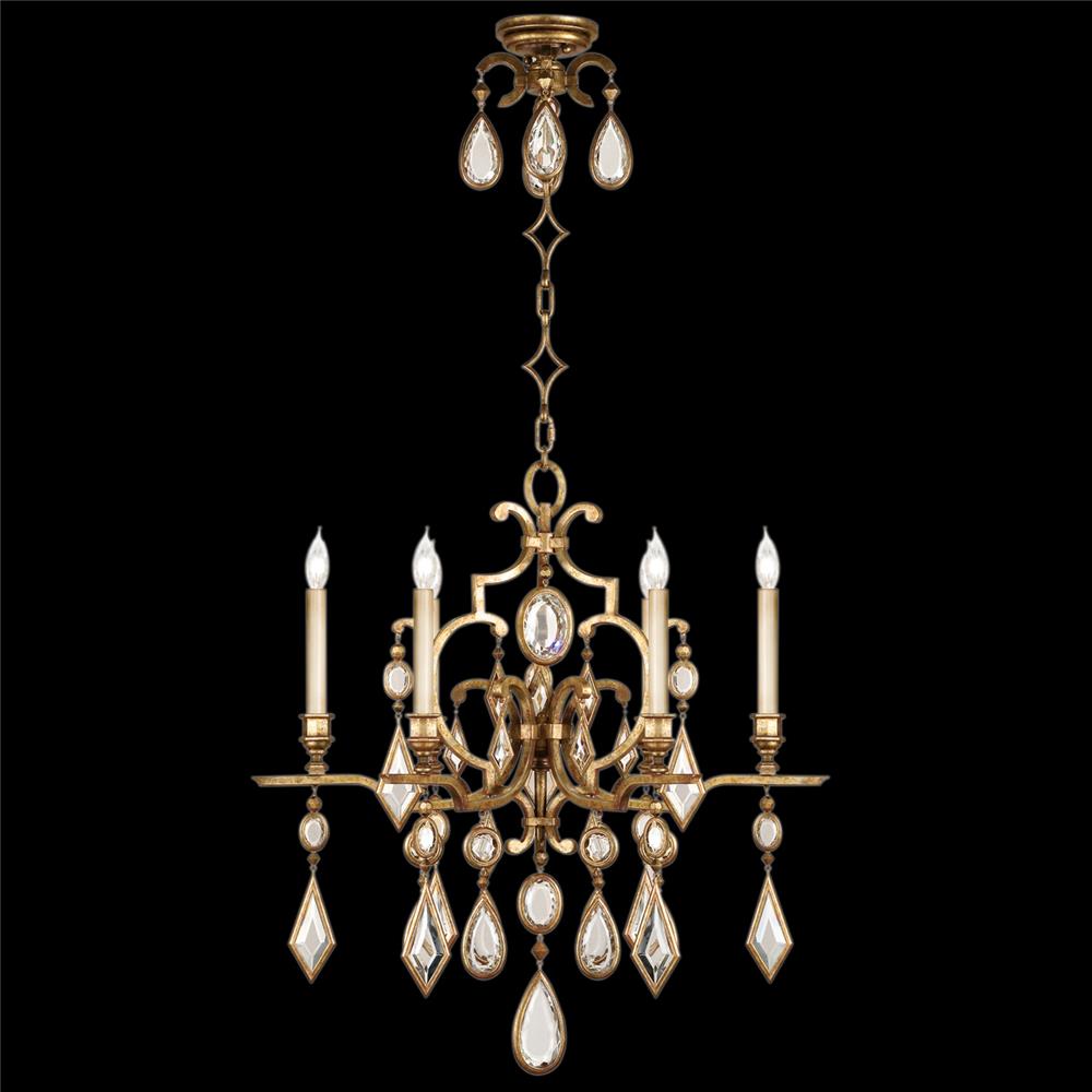 Fine Art Lamps 729640-3ST Encased Gems 29" Round Chandelier in Gold with Clear Crystal Gems