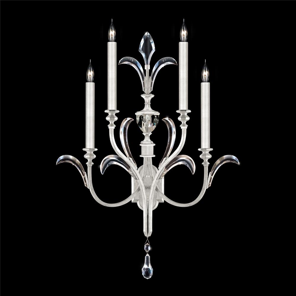 Fine Art Lamps 738650-SF4 Beveled Arcs 36" Sconce in Silver Leaf