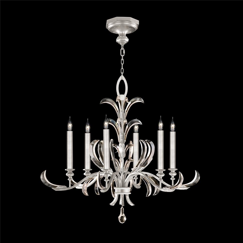 Fine Art Lamps 739140-SF4 Beveled Arcs 37" Round Chandelier in Silver Leaf