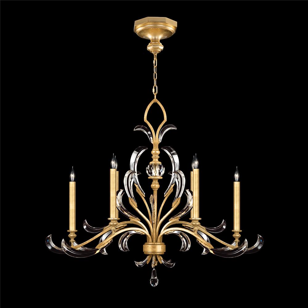 Fine Art Lamps 739240-SF3 Beveled Arcs 44" Oblong Chandelier in Gold Leaf