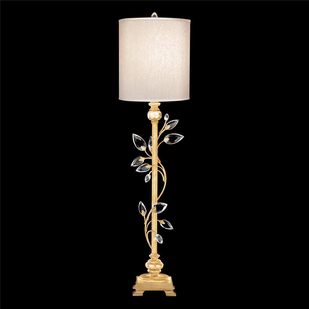 Fine Art Lamps 752915-SF33 Crystal Laurel 37" Console Lamp in Gold Leaf with Champagne Fabric Shade