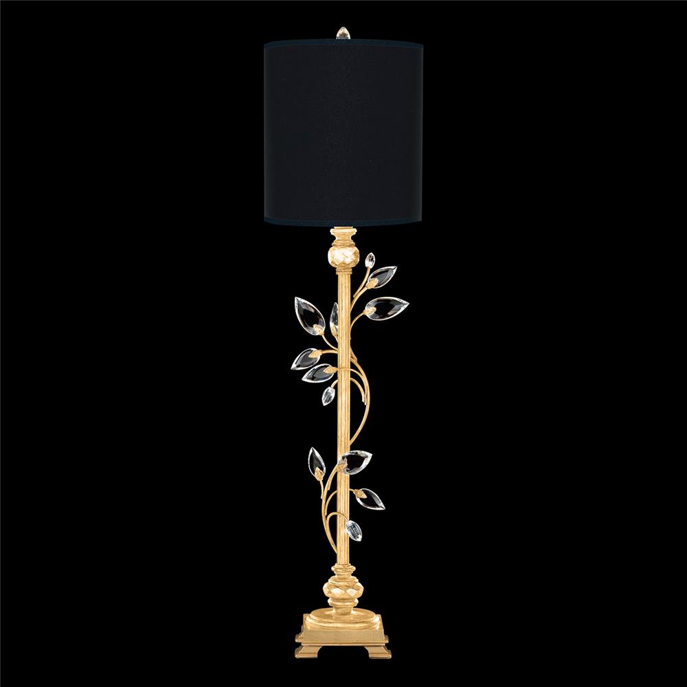 Fine Art Lamps 752915-SF34 Crystal Laurel 37" Console Lamp in Gold Leaf with Black Fabric Outer & Gold Metallic Inner