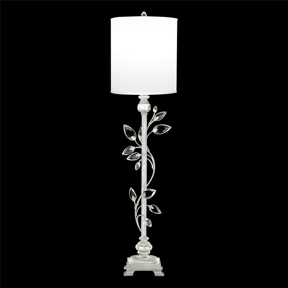 Fine Art Lamps 752915-SF41 Crystal Laurel 37" Console Lamp in Silver Leaf with White Fabric Shade