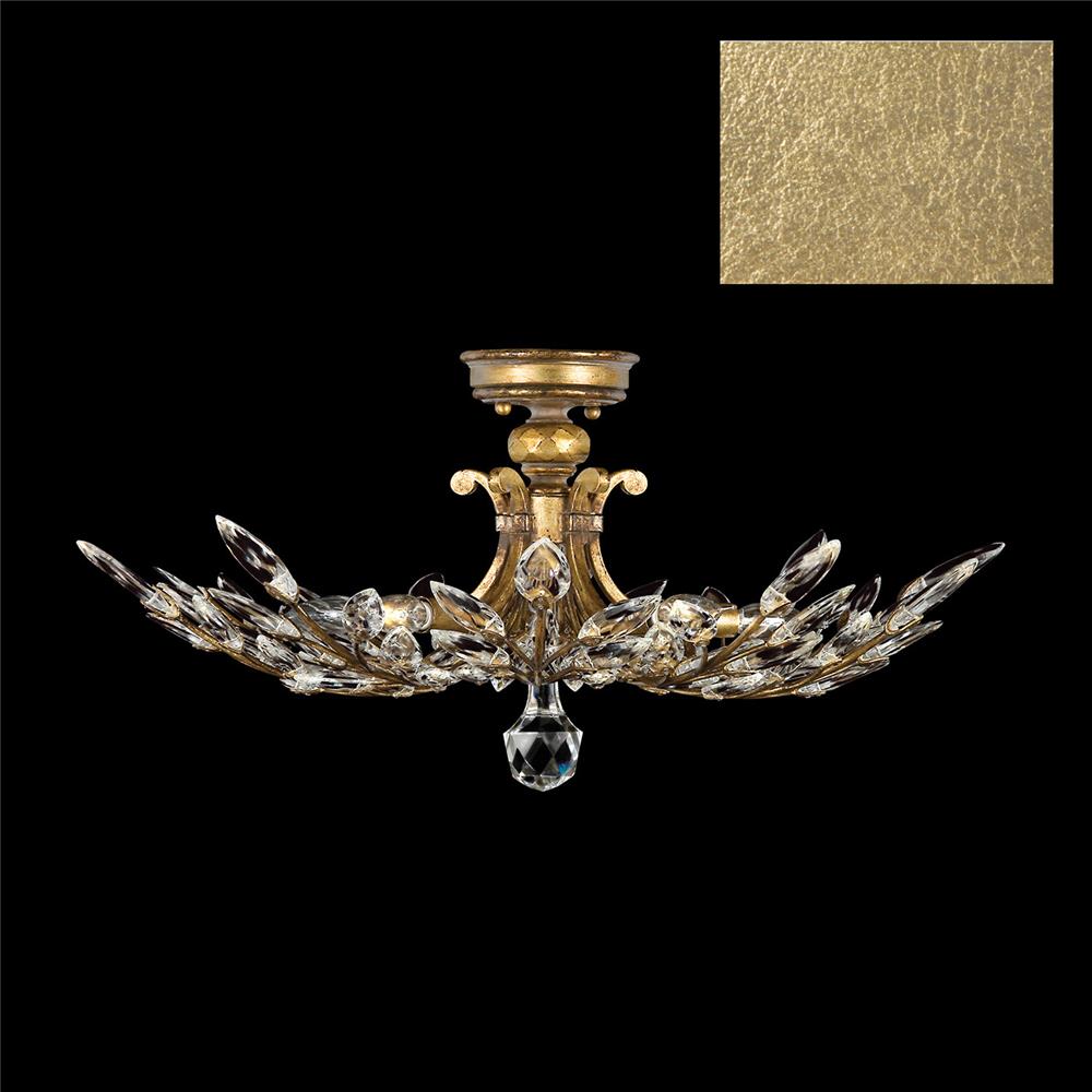 Fine Art Lamps 753440-SF3 Crystal Laurel 28" Round Semi-Flush Mount in Gold Leaf