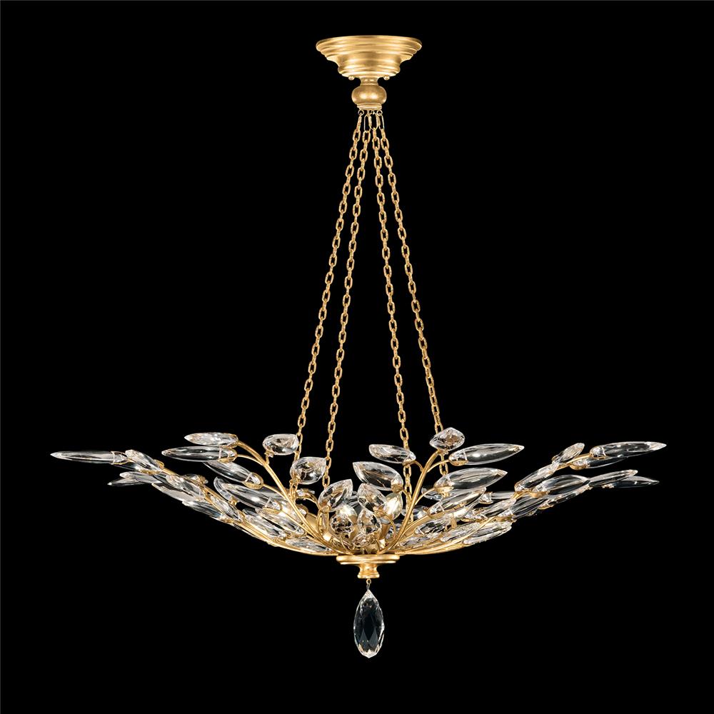 Fine Art Lamps 753640-SF3 Crystal Laurel 35" Round Pendant in Gold Leaf