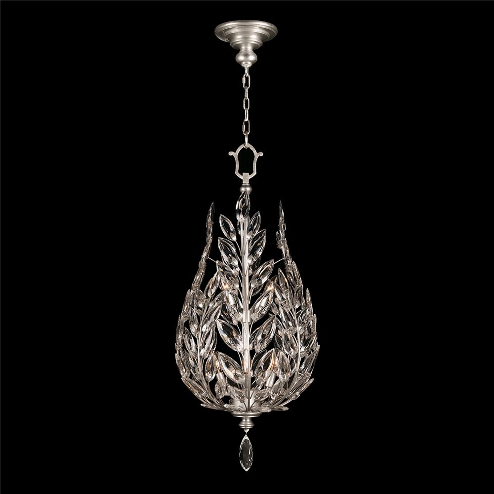 Fine Art Lamps 753840-SF4 Crystal Laurel 18" Round Pendant in Silver Leaf