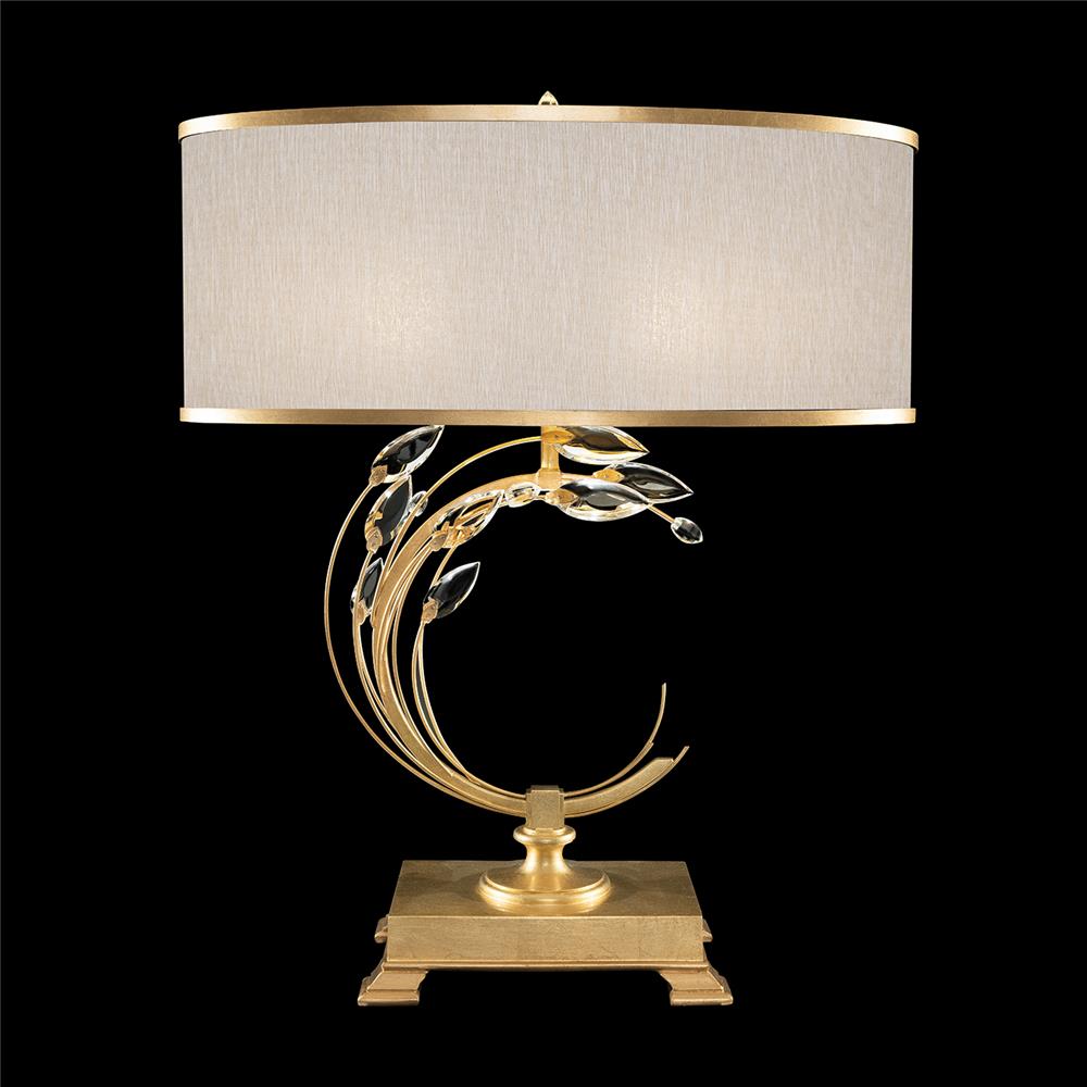 Fine Art Lamps 758610-SF33 Crystal Laurel 31" Table Lamp in Gold Leaf with Champagne Fabric Shade