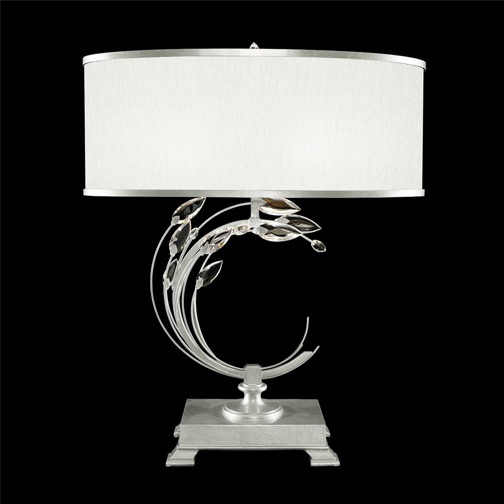 Fine Art Lamps 758610-SF41 Crystal Laurel 31" Table Lamp in Silver Leaf with White Fabric Shade