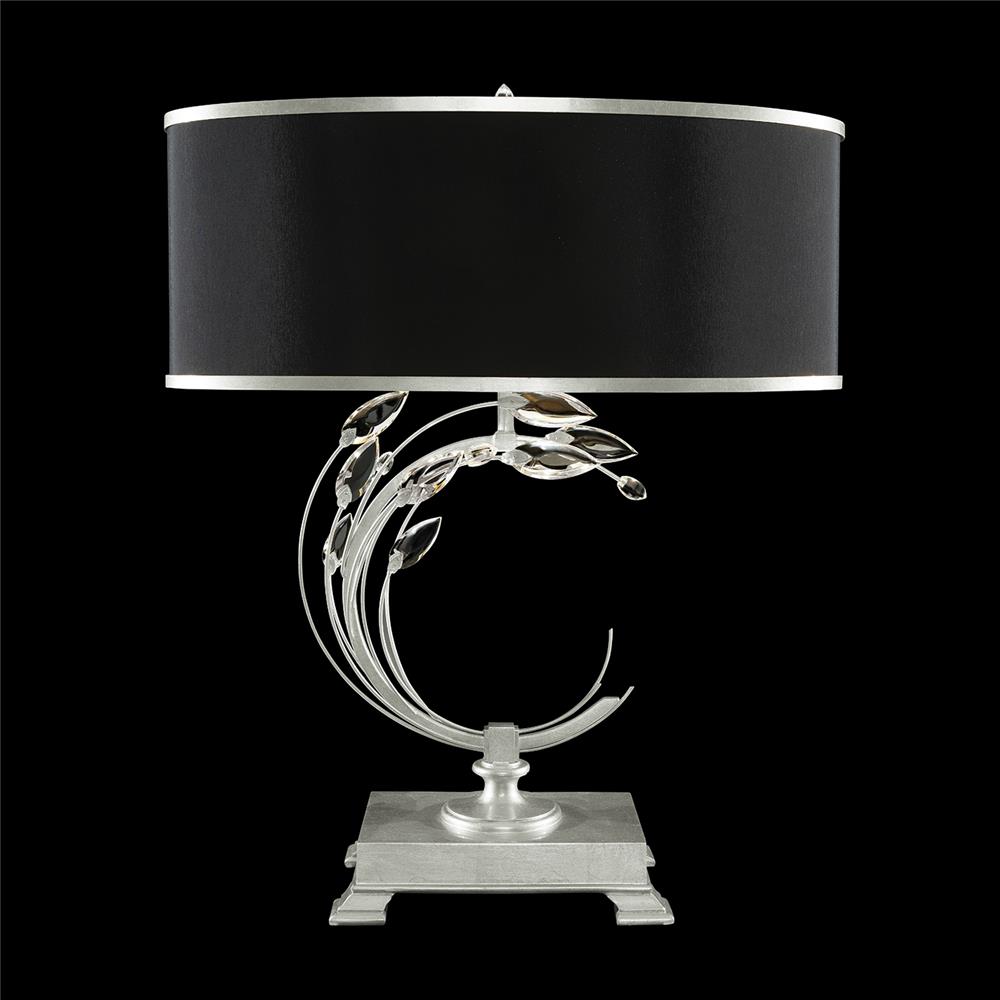 Fine Art Lamps 758610-SF42 Crystal Laurel 31" Table Lamp in Silver Leaf with Black Fabric Outer & Silver Metallic Inner