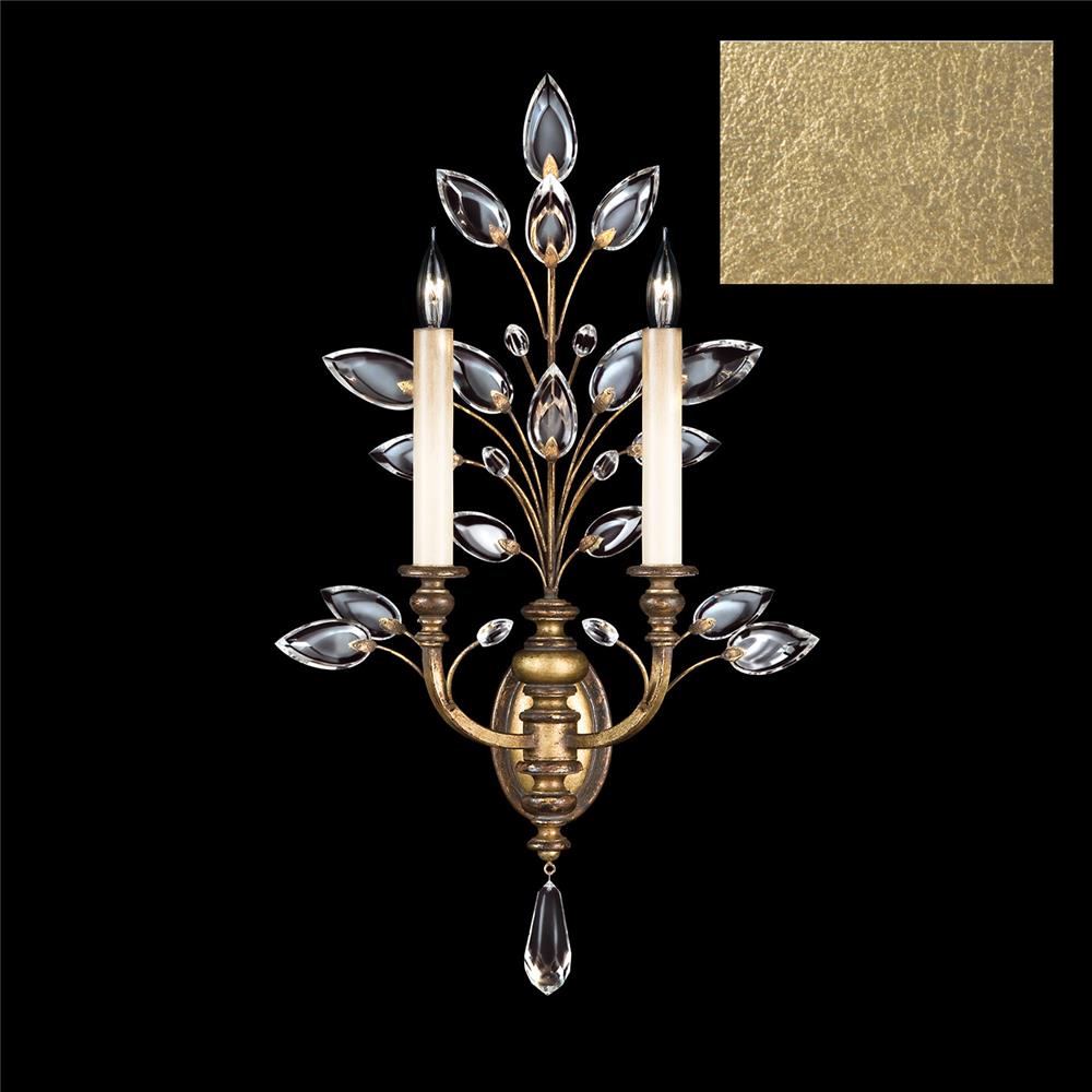 Fine Art Lamps 759750-SF3 Crystal Laurel 28" Sconce in Gold Leaf