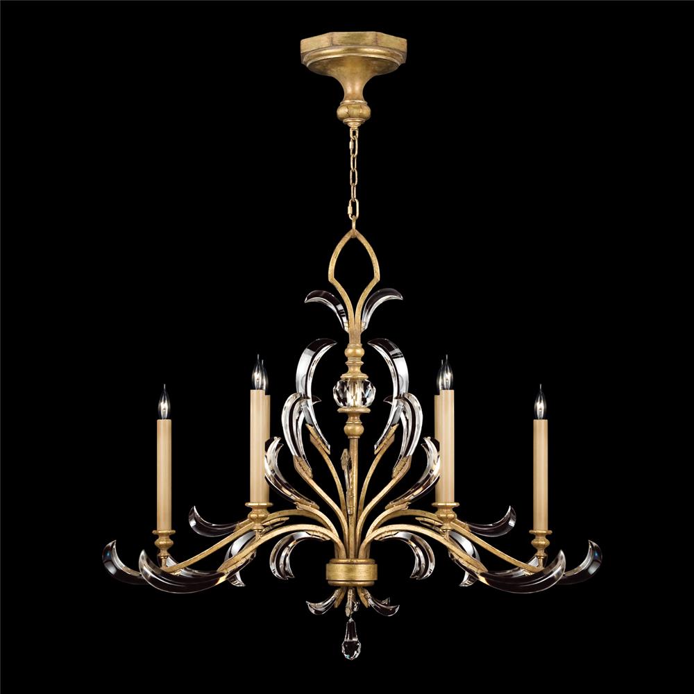 Fine Art Lamps 760540ST Beveled Arcs 44" Oblong Chandelier in Gold