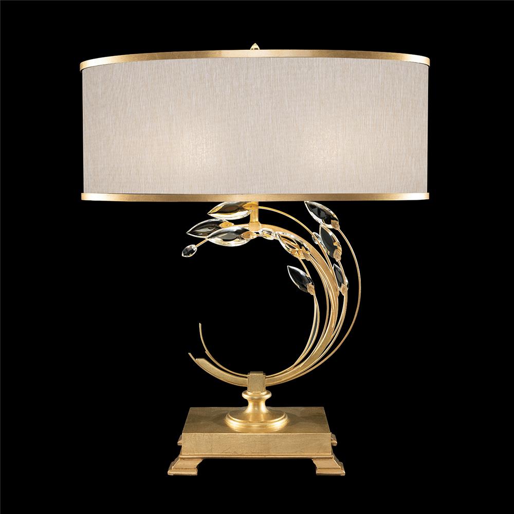 Fine Art Lamps 771510-SF33 Crystal Laurel 31" Table Lamp in Gold Leaf with Champagne Fabric Shade