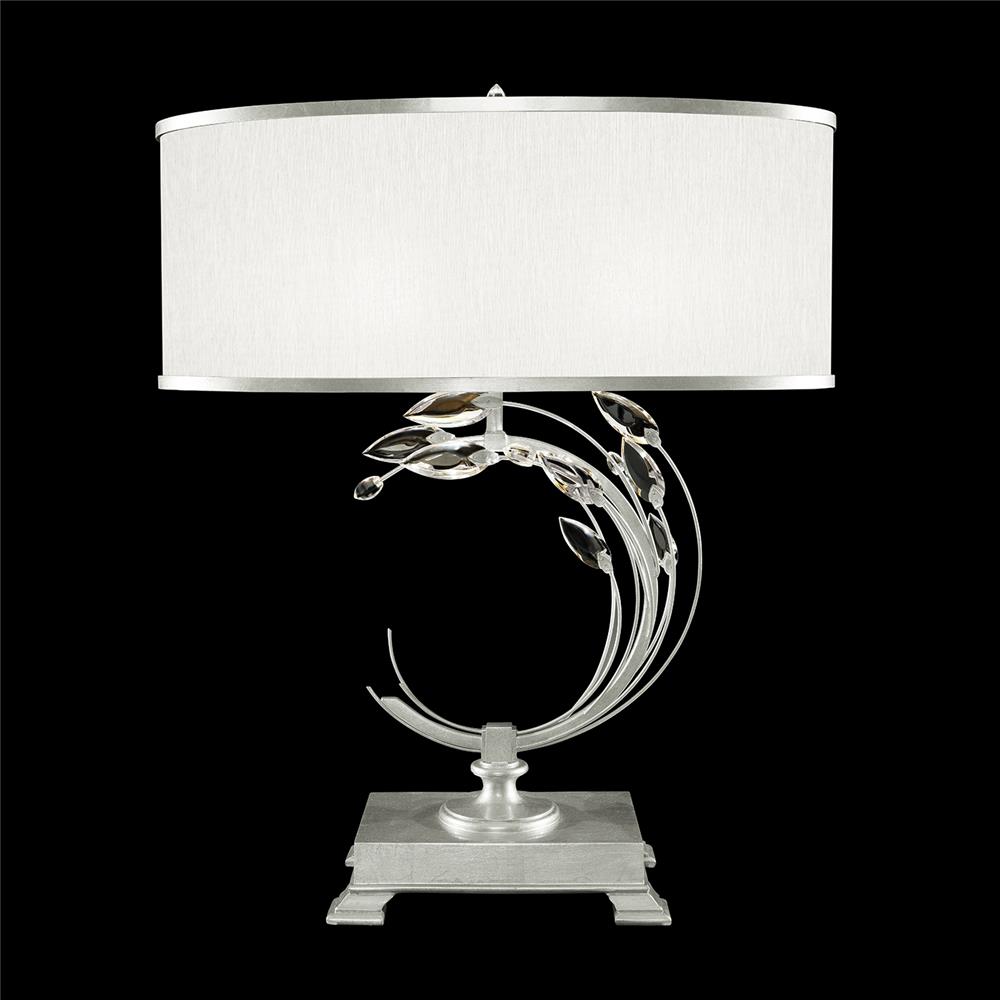 Fine Art Lamps 771510-SF41 Crystal Laurel 31" Table Lamp in Silver Leaf with White Fabric Shade
