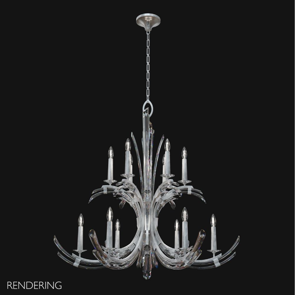 Fine Art Lamps 781640-1ST Trevi 42" Round Chandelier in Silver