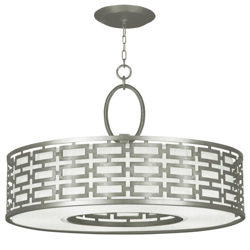 Fine Art Lamps 787640-SF41 Allegretto 24" Round Pendant in Silver Leaf