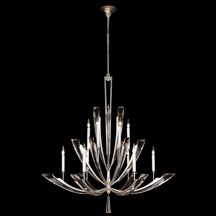 Fine Art Lamps 789840ST Vol de Cristal 54" Round Chandelier in Silver