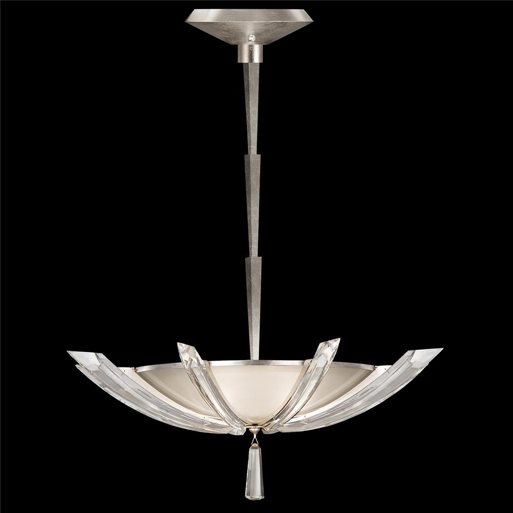 Fine Art Lamps 799040ST Vol de Cristal 28" Round Pendant in Silver