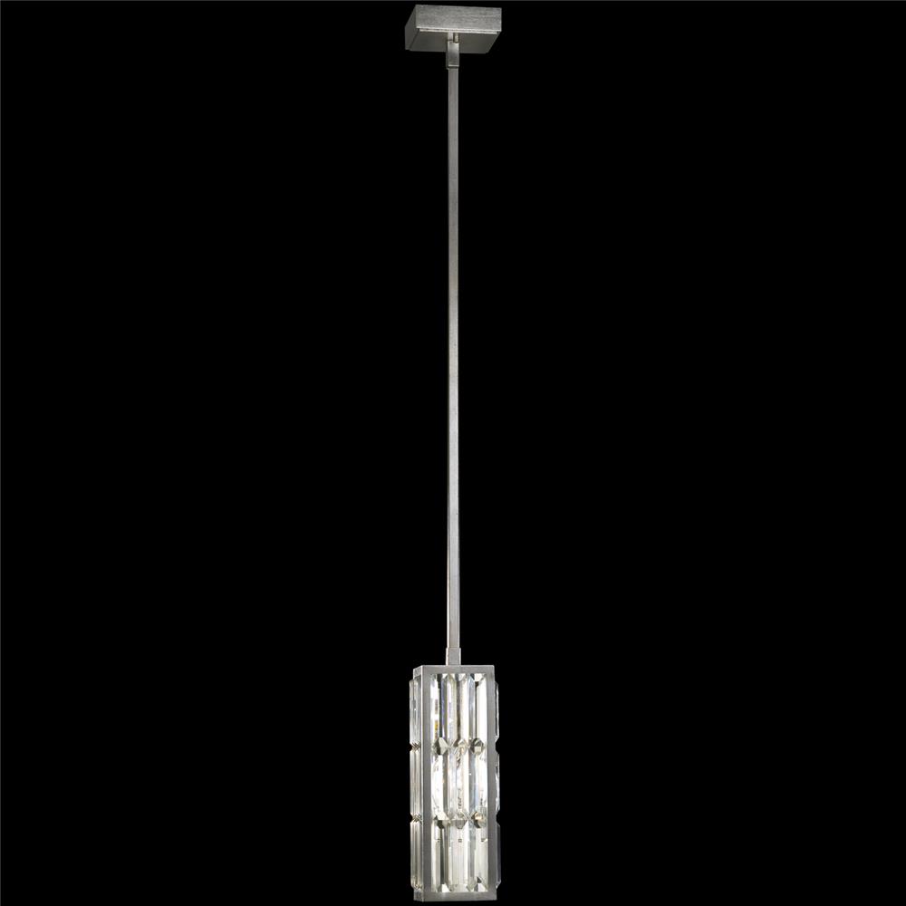 Fine Art Lamps 811540ST Crystal Enchantment 5" Square Drop Light in Silver