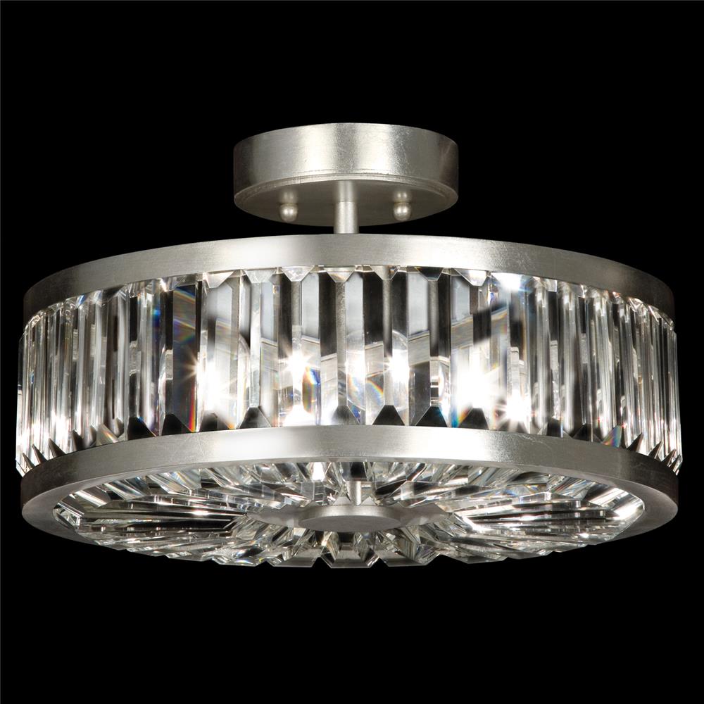Fine Art Lamps 815740ST Crystal Enchantment 16" Round Semi-Flush Mount in Silver